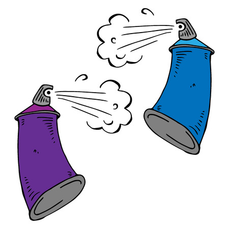 Paint balloon with paint icon. Vector illustration spray.Hand drawn paint balloon with paint.のイラスト素材