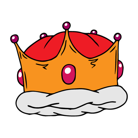 Crown. Vector illustration of cartoon royal crown. Hand drawn fairy crown.のイラスト素材