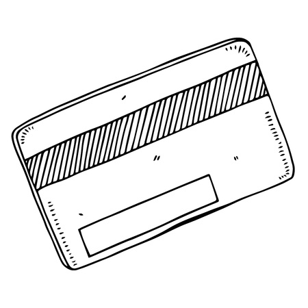 Credit plastic card. Vector illustration plastic card. Hand drawn plastic credit card.のイラスト素材