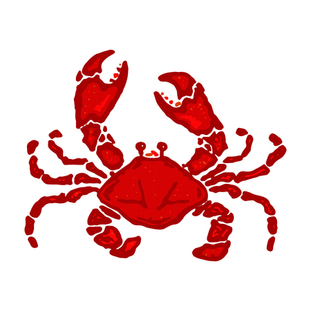 Crab vector illustration in cartoon style. Seafood product design. Boiled crabのイラスト素材