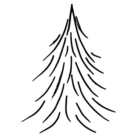 Christmas tree icon. Vector illustration of christmas tree. Hand drawn Christmas tree.のイラスト素材
