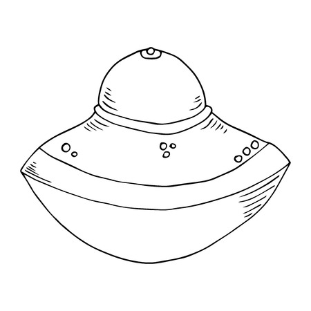 Classic UFO. A cartoon UFO. Vector illustration.のイラスト素材