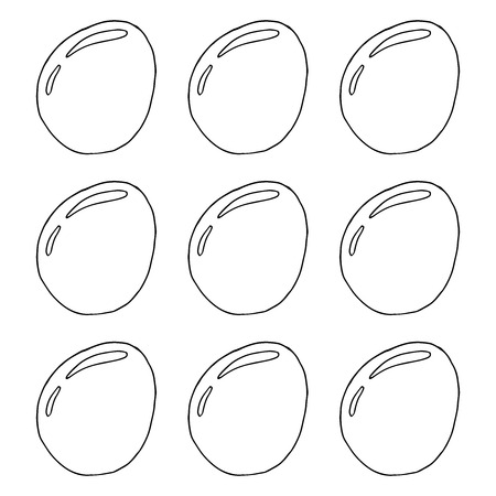 Set of chicken eggs. Vector illustration of eggs. Hand drawn chicken eggs.のイラスト素材