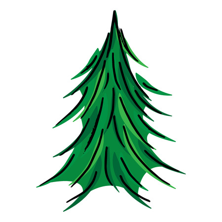 Fir-tree drawn strokes. Vector illustration.のイラスト素材
