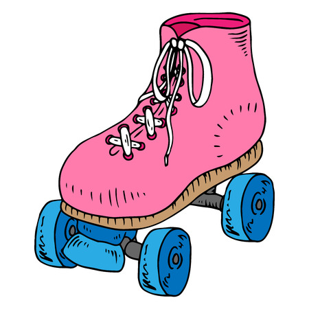 Classic roller skates. Laced roller skates. Vector illustration.のイラスト素材