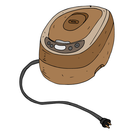 Multivark with power cable. crockpot. Vector illustration pressure cooker.のイラスト素材