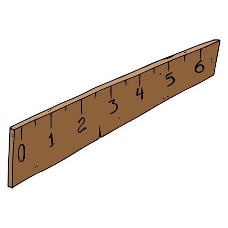 Wooden ruler. Vector illustration. Hand drawn centimeter ruler.のイラスト素材