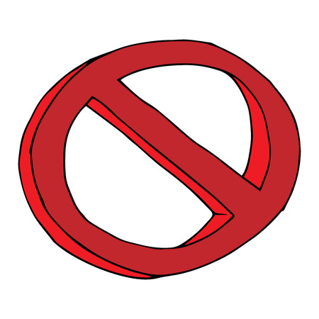 Round crossed out sign. Prohibition sign. Vector illustration.のイラスト素材