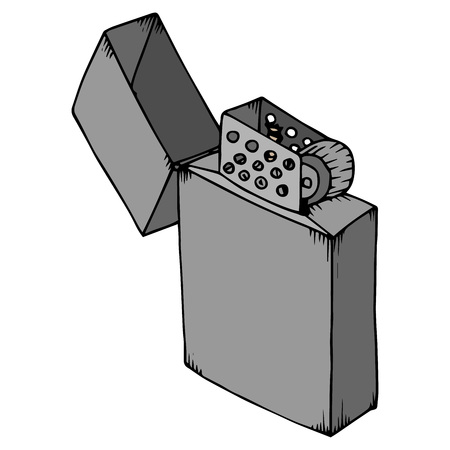 An open lighter. Not a lighted lighter. Vector illustration.のイラスト素材