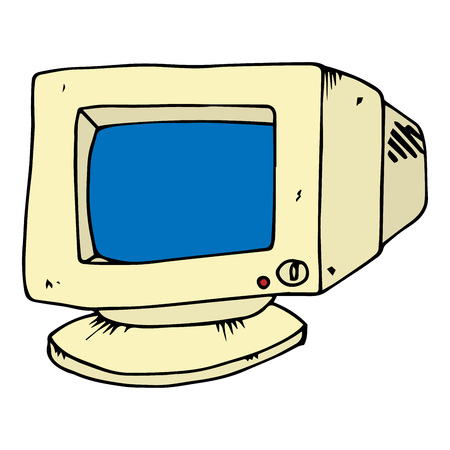 Old computer monitor. CRT monitor. Vector illustration.のイラスト素材