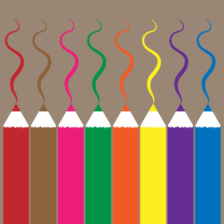 Multicolored pencils. Lines painted with colored pencils. Educational supplies. Vector illustration educational supplies.のイラスト素材