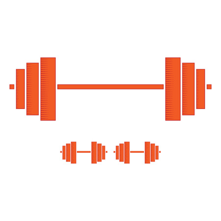 Icon of the rod. Weightlifting. Barbells and dumbbells. Vector illustration.のイラスト素材