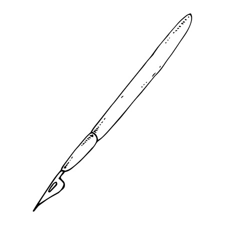 Vector illustration fountain pen. Fountain pen for ink. Hand drawn .のイラスト素材