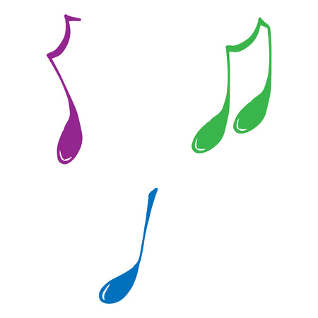 Musical notes. Vector illustration of music notes. Hand drawn musical notes.のイラスト素材