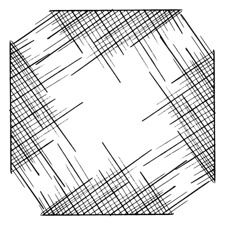 Vector illustration from the frame shaped lines. Hand drawn abstract background.のイラスト素材