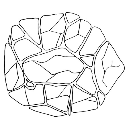 Vector background of stone. Masonry. Vector illustration of a stone wall, wall of stone. Hand drawn stone.のイラスト素材