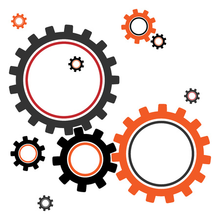 Gears. Vector illustration gear of gears. Background linked colored gears.のイラスト素材