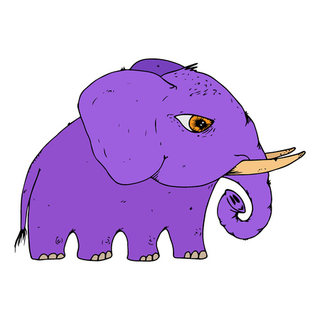 Elephant. Vector of cartoon elephant. Hand drawn cute elephant.のイラスト素材