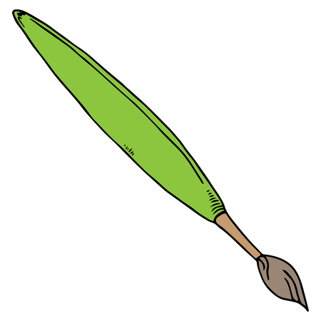 Paint brush. Vector illustration of a brush in paint. Hand drawn brush.のイラスト素材