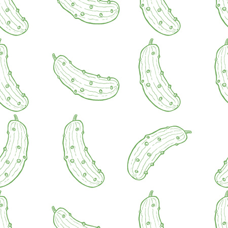 Seamless pattern of cucumbers. Vector illustration of a background of cucumbers.のイラスト素材