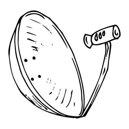 Satellite dish icon. Vector illustration satellite dish, antenna. Hand drawn satellite antenna.のイラスト素材