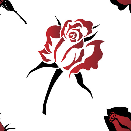 Seamless pattern from roses. Hand drawn roses.のイラスト素材