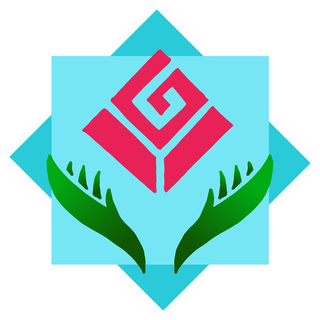Icon, logo flower. Vector illustration of a rose. Logo rose. Flower design element.のイラスト素材
