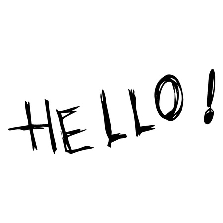 Lettering hello. Vector calligraphy word hello. HELLO handwritten font.のイラスト素材