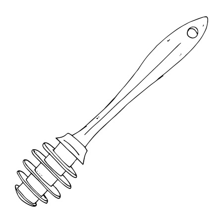 Spoon for honey icon. Vector illustration of wooden spoon with honey. Hand drawn spoon for honey.のイラスト素材