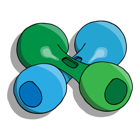 Dumbbell icon. Vector illustration of a dumbbell. Hand drawn dumbbell logo.のイラスト素材