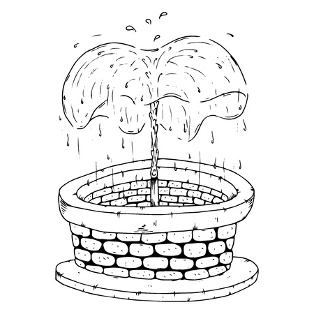 Fountain icon. Vector illustration of a fountain. Hand drawn fountain.のイラスト素材
