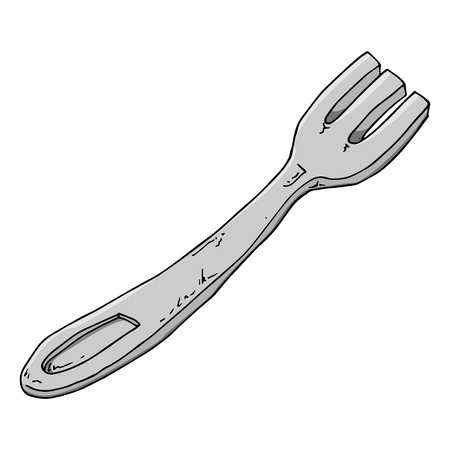 Fork icon. Vector illustration of a fork. Hand drawn fork.のイラスト素材