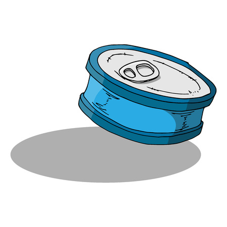 Canned food icon. Vector illustration of tin can. Hand drawn canned food.のイラスト素材