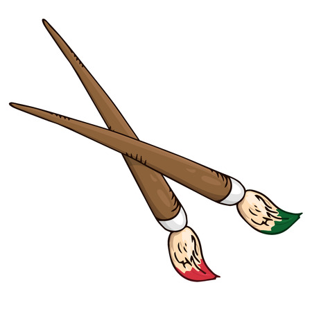 Paint brush hand drawn. Vector illustration brush. Paint brush icon.のイラスト素材