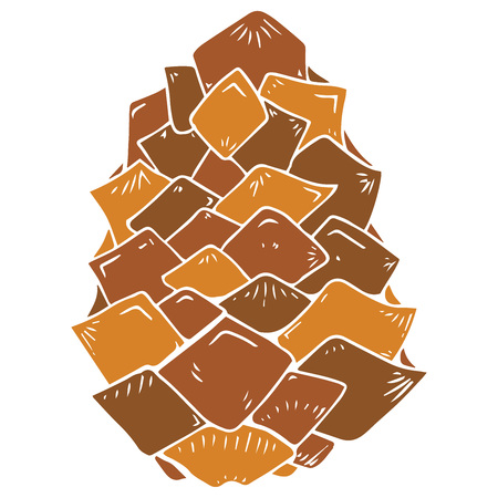 Pine cone icon. Vector illustration of a pine cone. Pine cone hand drawn.のイラスト素材