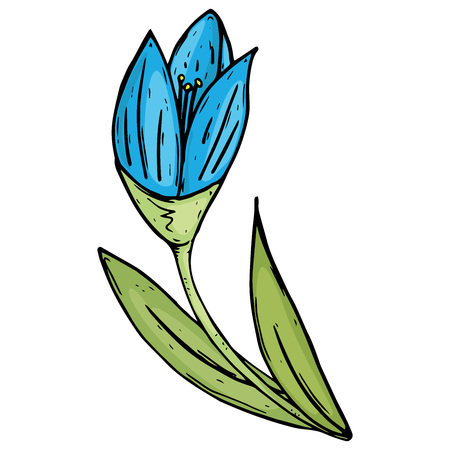 Tulip icon. Vector illustration of a tulip flower. Hand drawn tulip.のイラスト素材