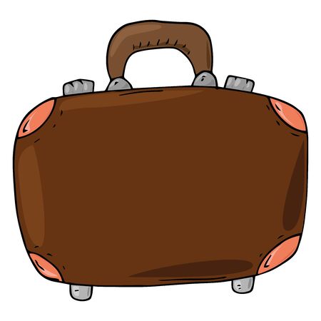 Suitcase icon. Vector illustration of a suitcase for things. Hand drawn suitcase for travel.のイラスト素材
