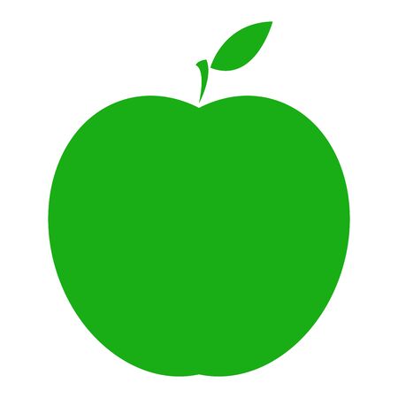 Vector illustration of a sliced green apple. Icon of a fresh apple.のイラスト素材
