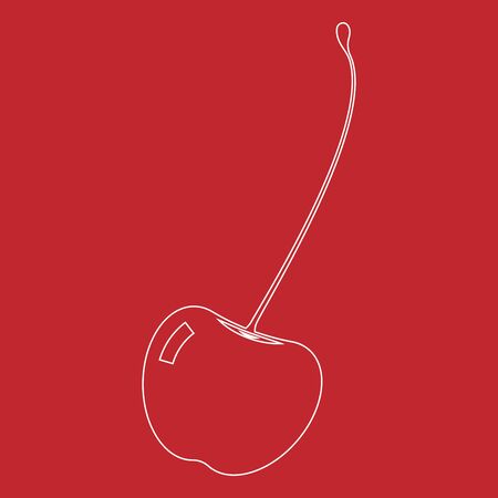 Vector illustration of a cherry. Icon juicy cherry.のイラスト素材