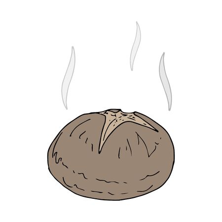 Vector of bread. Logo bakery products. Icon of fresh pastries. Banner hot bread. Bun icon.のイラスト素材