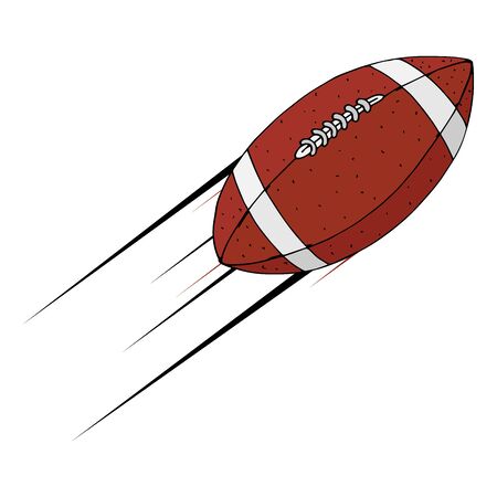 Vector illustration of an American football ball. Hand drawn leather oval ball.のイラスト素材