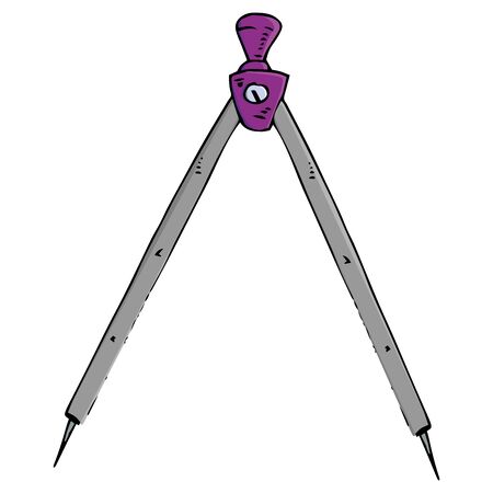 Compass for geometry icon. Vector illustration of a compass. Hand drawn drawing and drawing tool.のイラスト素材