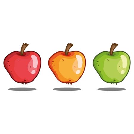 Apple icon. Vector illustration of an apple. Hand drawn apple with a sprig.のイラスト素材