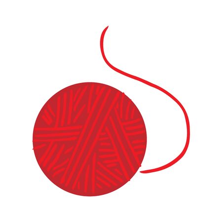 Vector illustration of a red tangle of thread. Hand drawn tangle of thread.のイラスト素材