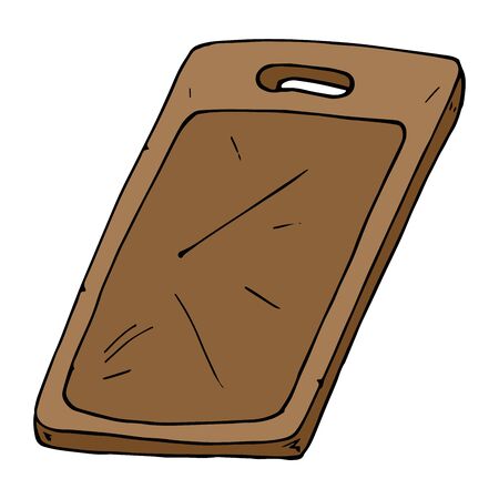 Cutting board icon. Vector illustration of cutting board. Hand drawn.のイラスト素材