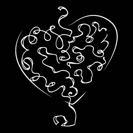 Heart icon. Vector illustration of a heart. Hand drawn logo heart icon from patterns.のイラスト素材