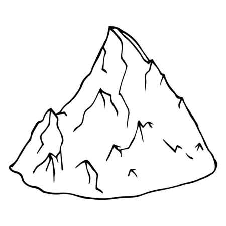 Vector of an iceberg. Glacier hand drawn. Melting iceberg. Concept of global warming.のイラスト素材