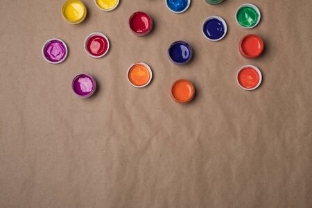 Set of paints for painting. Acrylic paints. Tubes with acrylic paint.の写真素材