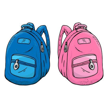 Schoolbag icon. Vector illustration of a school backpack. Hand drawn schoolbag.のイラスト素材