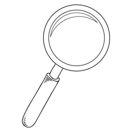 Loupe. Vector illustration of a magnifying glass. Hand drawn magnifier.のイラスト素材